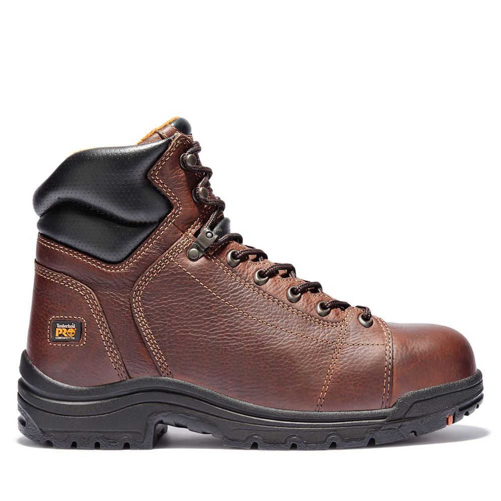 Timberland Μποτακια Εργασίας Ανδρικα Καφε - Pro® Titan® 6\" Lace Alloy Toe - Greece 9537428-SV